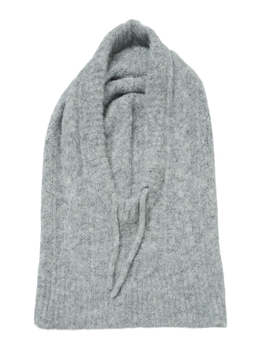 OBJECT CABLE KNIT BALACLAVA, Light Grey Melange, highres - 23045788_LightGreyMelange_001.jpg