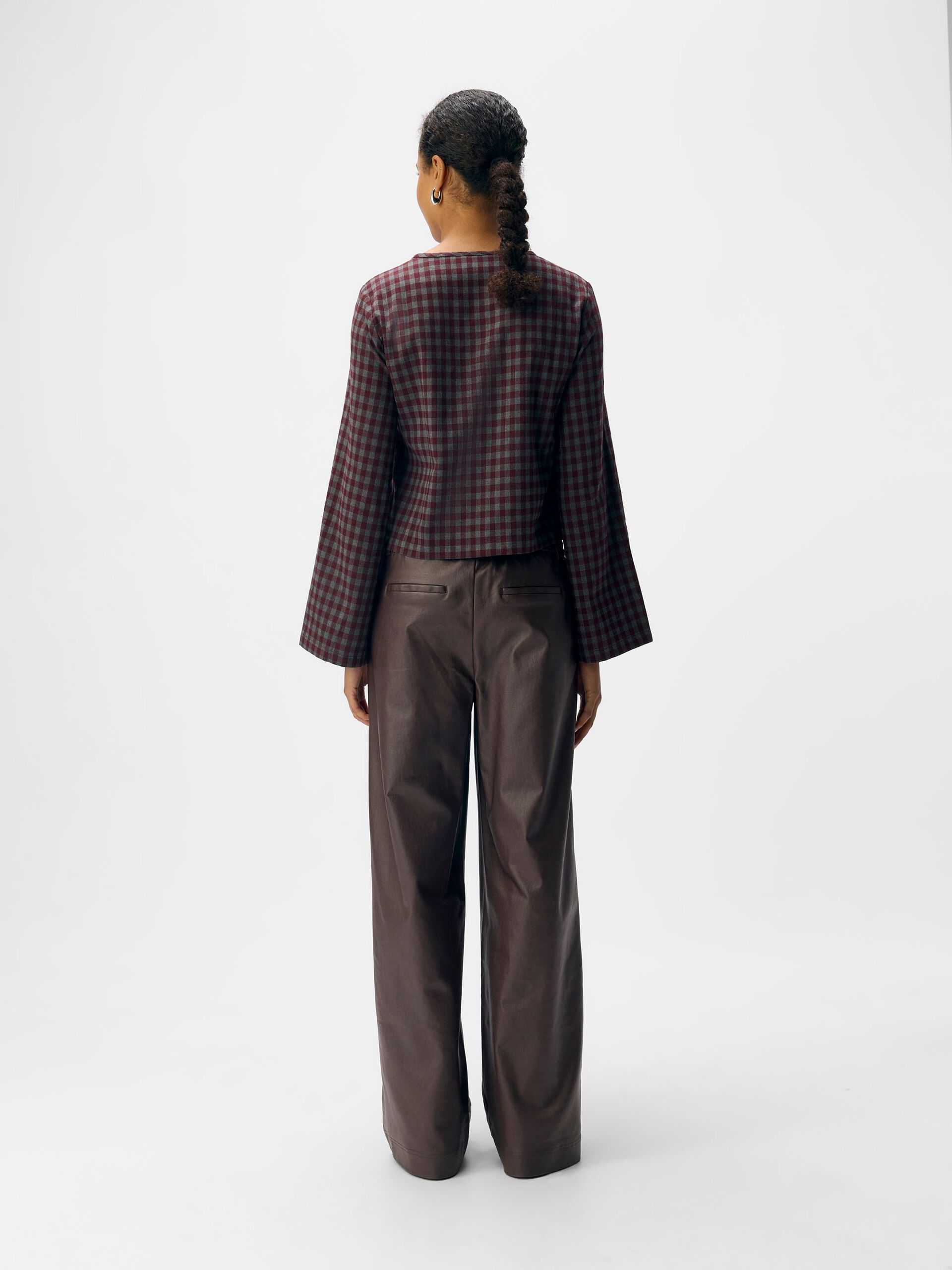 Carousel image - CHECKERED TOP, Mauve Wine | 3