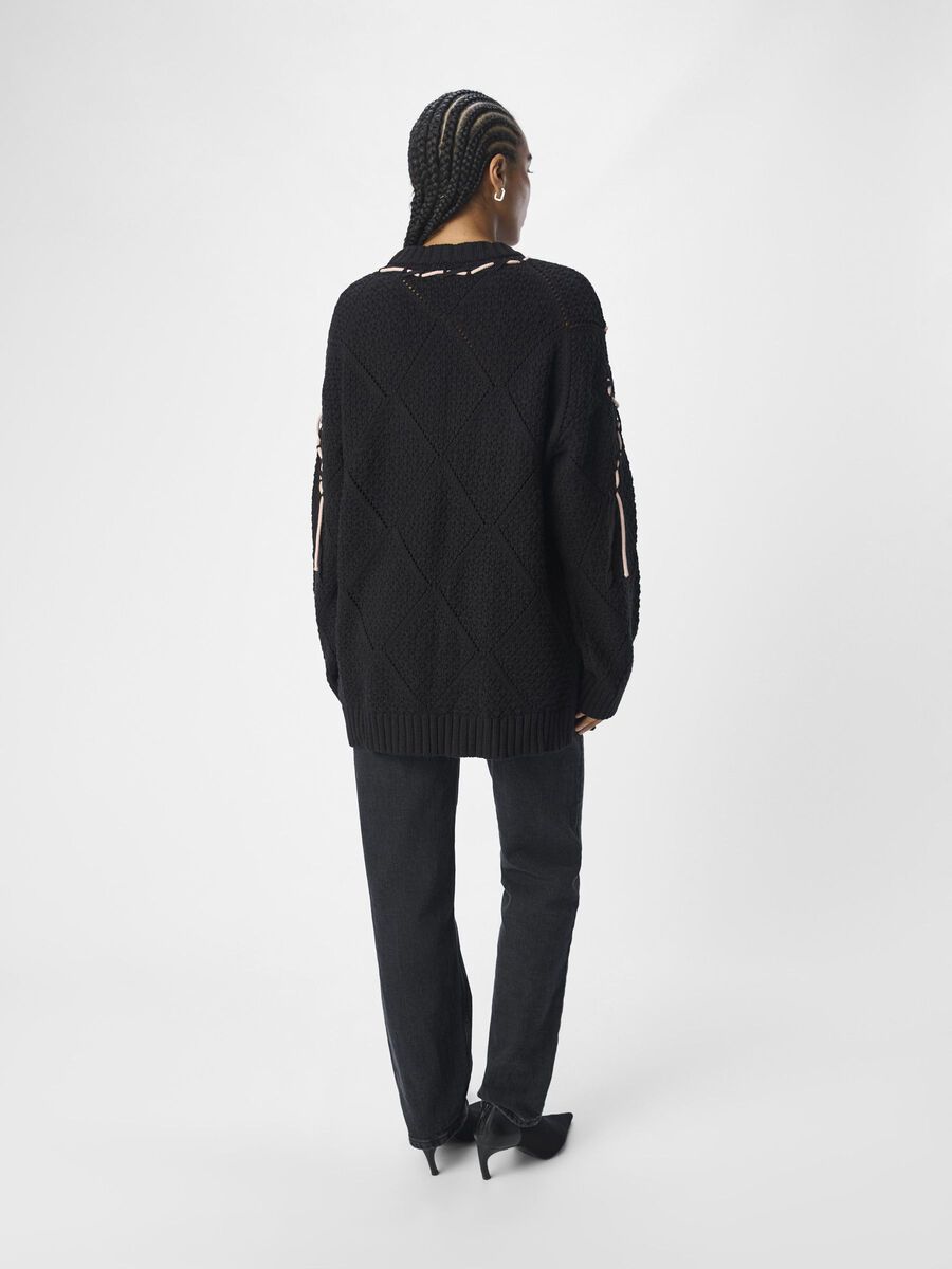 OBJECT LONGLINE KNITTED PULLOVER, Black, highres - 23045331_Black_1146947_004.jpg
