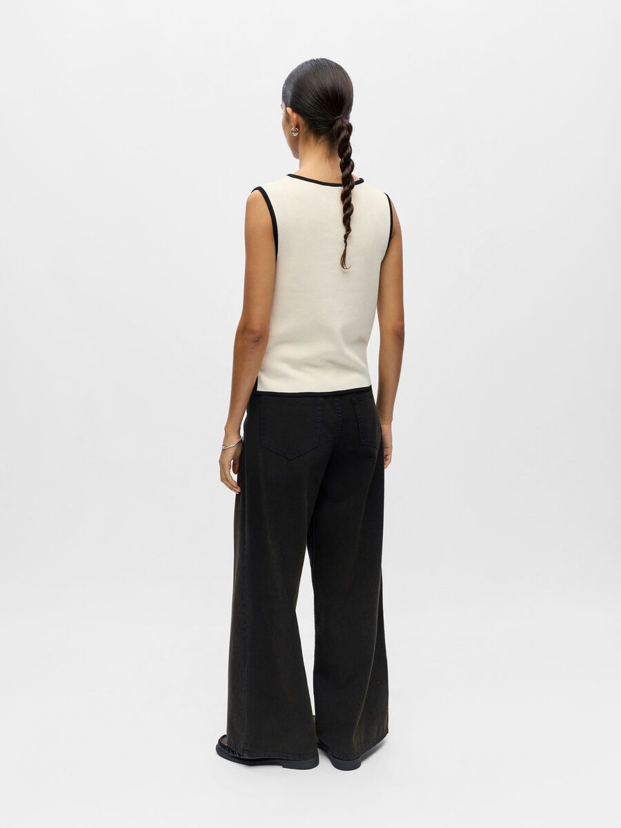 Product carousel image - SLEEVELESS KNITTED TOP, Birch | 2