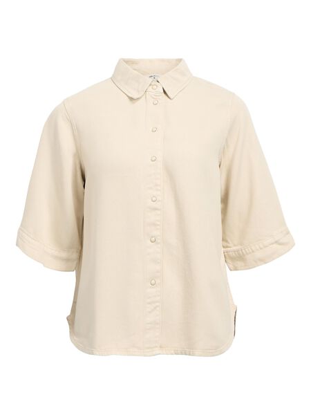 OBJECT SHORT-SLEEVED DENIM SHIRT, Sandshell, highres - 23046164_Sandshell_1199291_001.jpg
