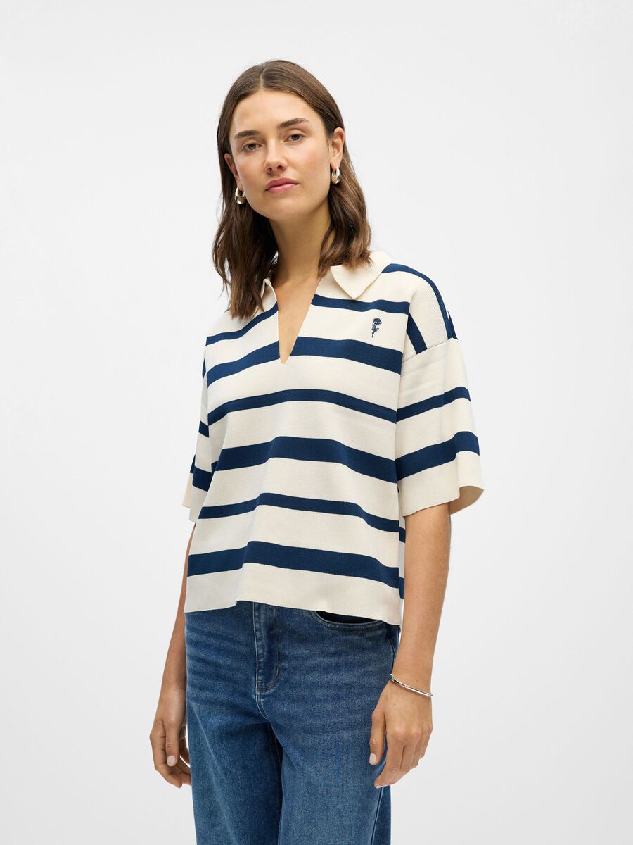 Product carousel image - KNITTED POLO SHIRT, White Sand | 1