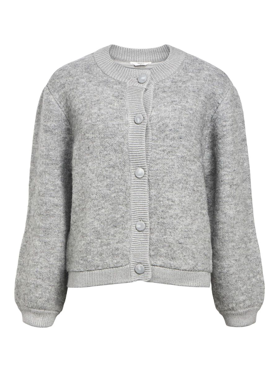 OBJECT KNITTED CARDIGAN, Medium Grey Melange, highres - 23046912_MediumGreyMelange_001.jpg