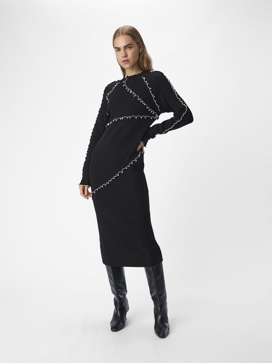 OBJECT GEBREID MAXI JURK, Black, highres - 23045409_Black_1147932_003.jpg
