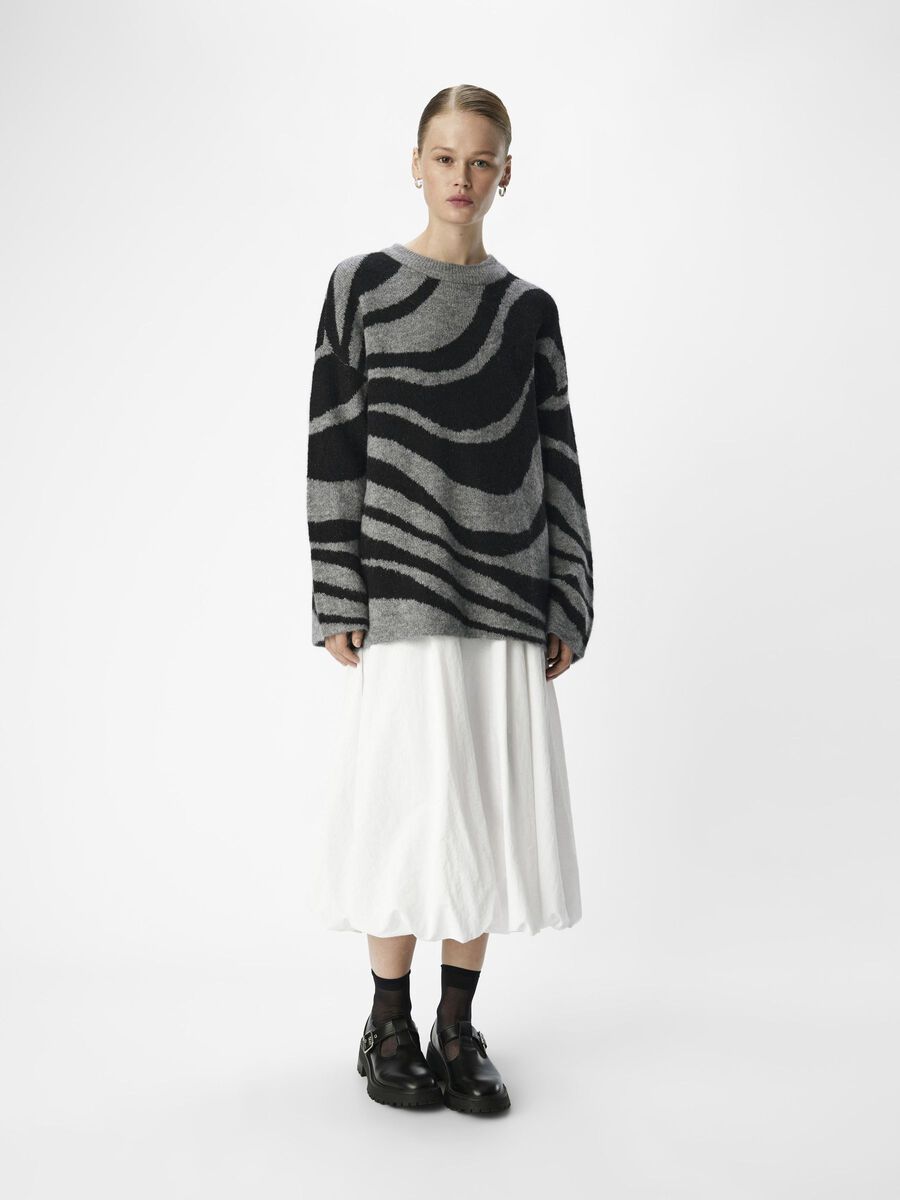 Carousel image - KNITTED PULLOVER, Medium Grey Melange | 4