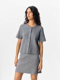 OBJECT SHORT SLEEVED KNITTED CARDIGAN, Medium Grey Melange, highres - 23047465_MediumGreyMelange_003.jpg