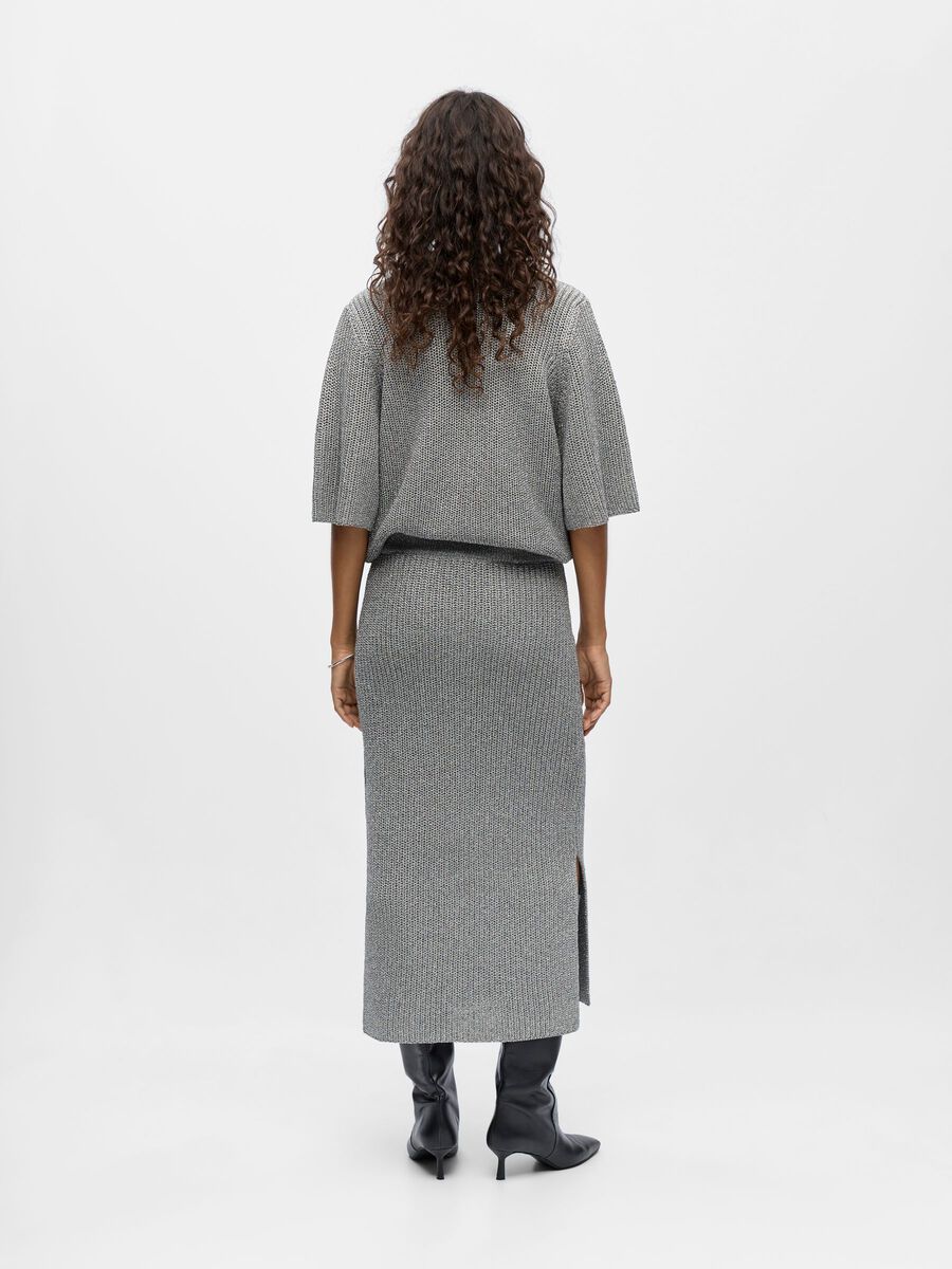 Product carousel image - KNITTED MAXI SKIRT, Silver | 2