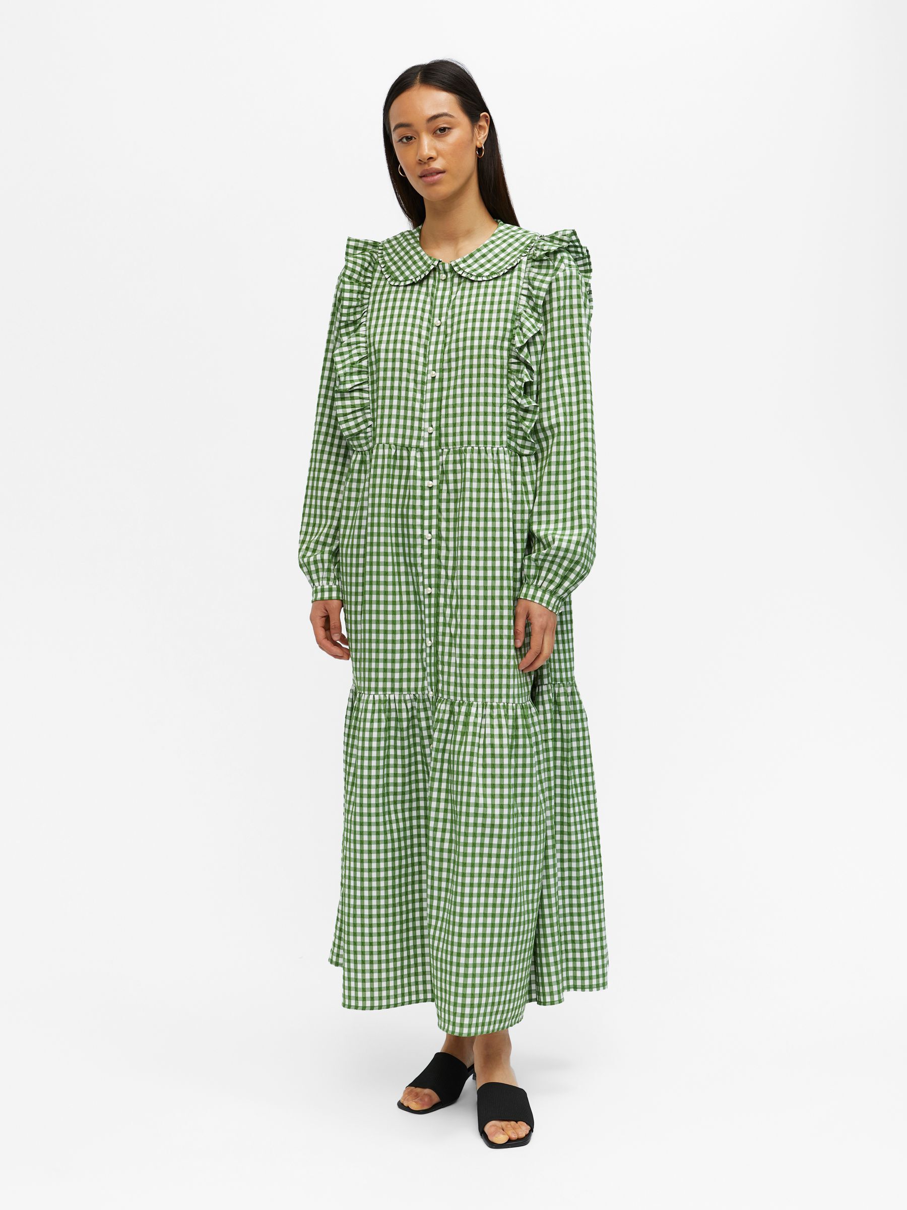 checked maxi dress