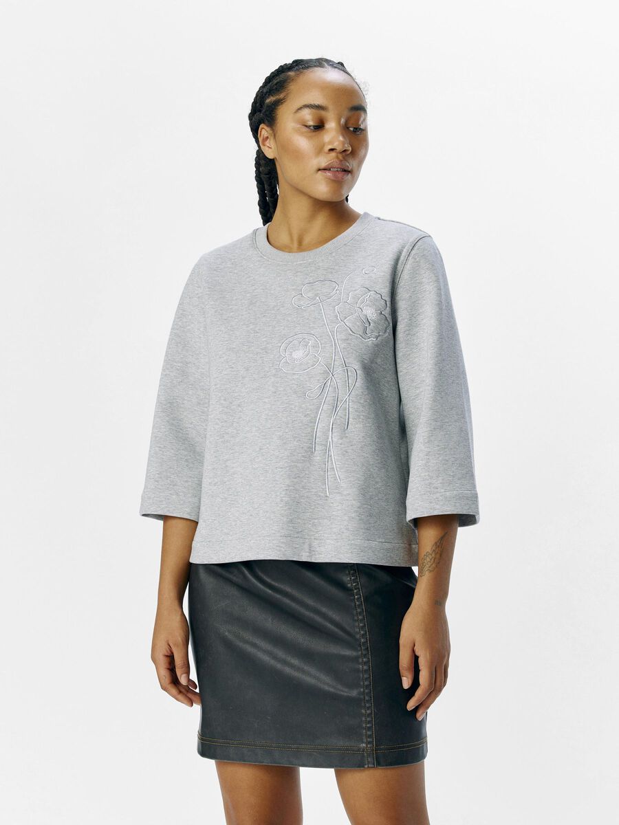 OBJECT BESTICKTES SWEATSHIRT, Light Grey Melange, highres - 23046002_LightGreyMelange_003.jpg