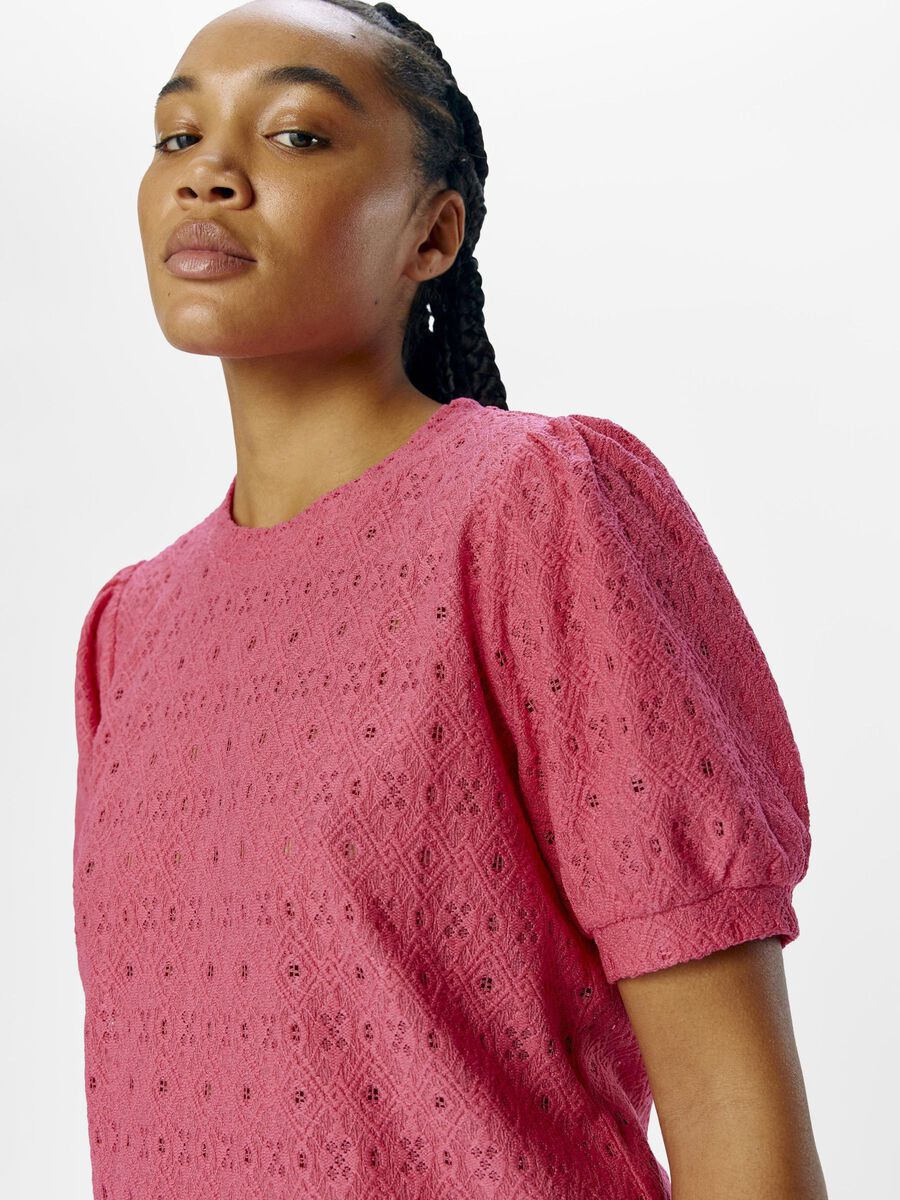 Carousel image - BRODERIE TOP, Raspberry Sorbet | 5