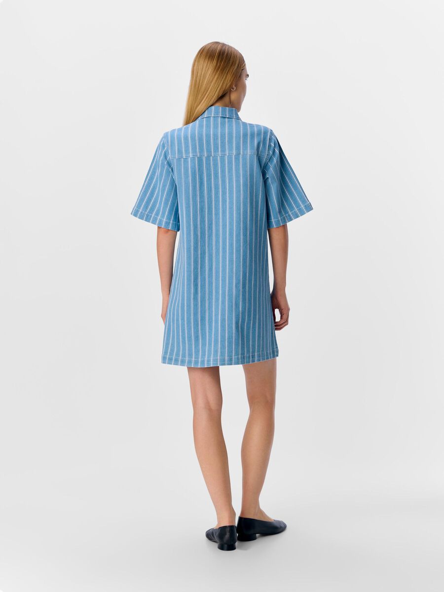 OBJECT STRIPED  DENIM DRESS, Light Blue Denim, highres - 23047065_LightBlueDenim_1201328_004.jpg