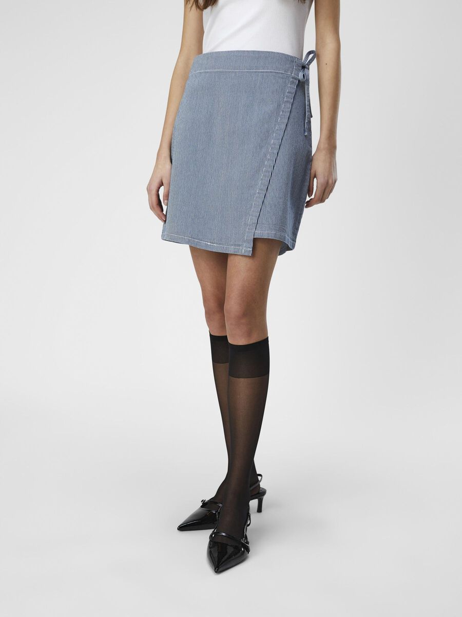 Product carousel image - MINI WRAP SKIRT, Light Blue Denim | 1