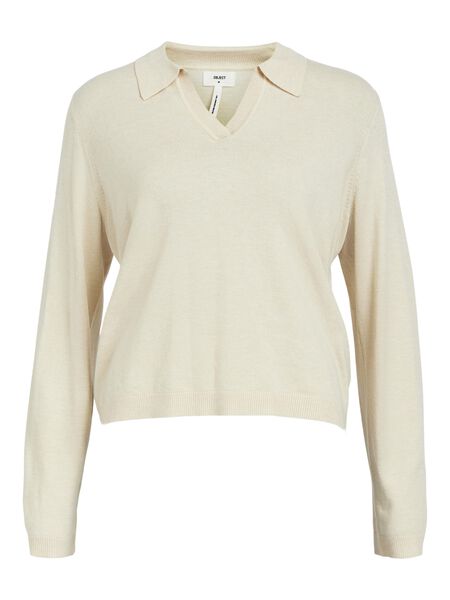 Object Collectors Item KNITTED POLO SHIRT, Sandshell, highres - 23042241_Sandshell_1046278_001.jpg
