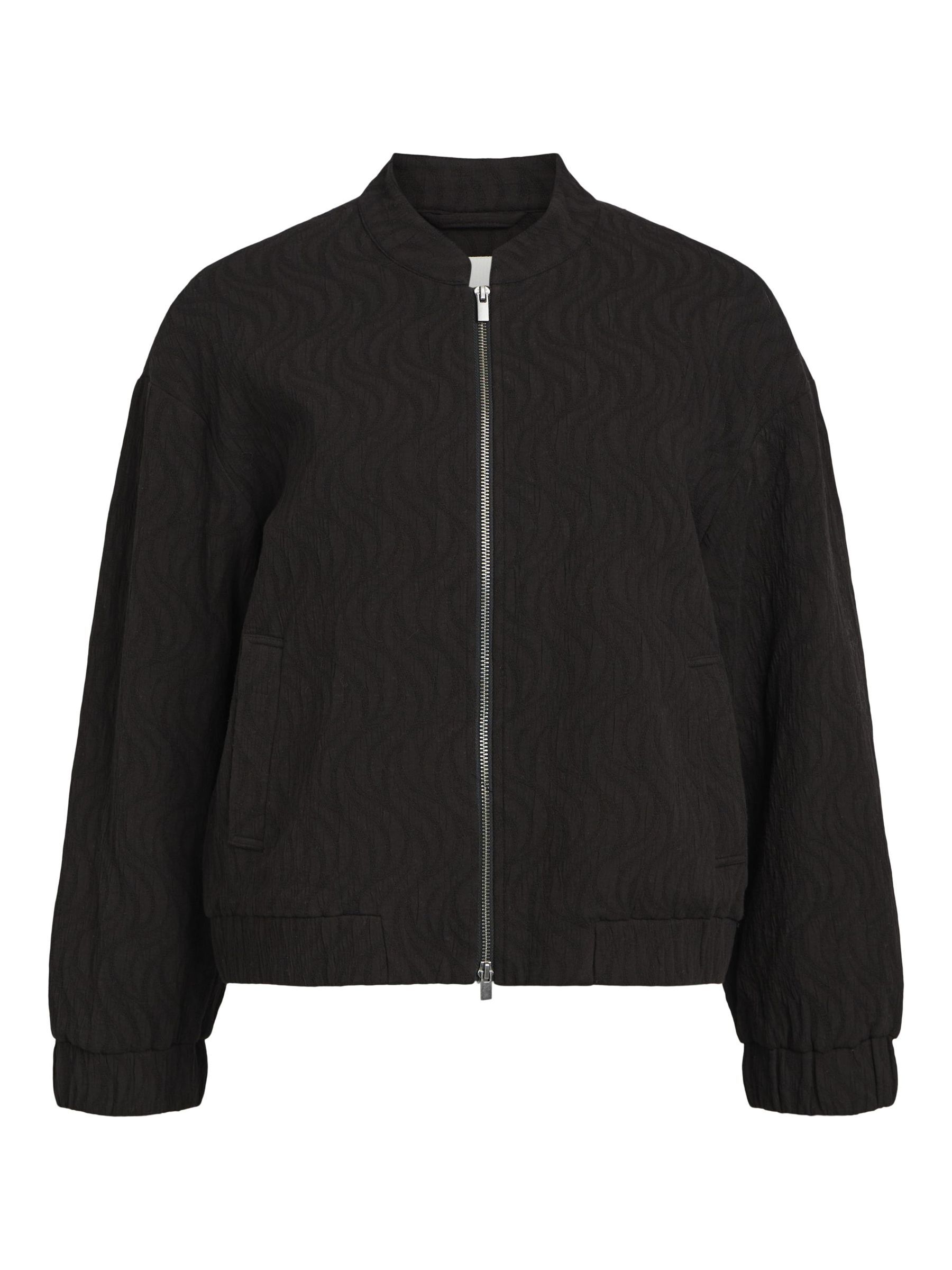 Women's short black bomber jacket hot sale