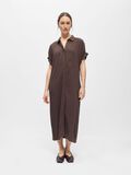 Product image thumbnail - LONGUE ROBE-CHEMISE, Seal Brown | 2