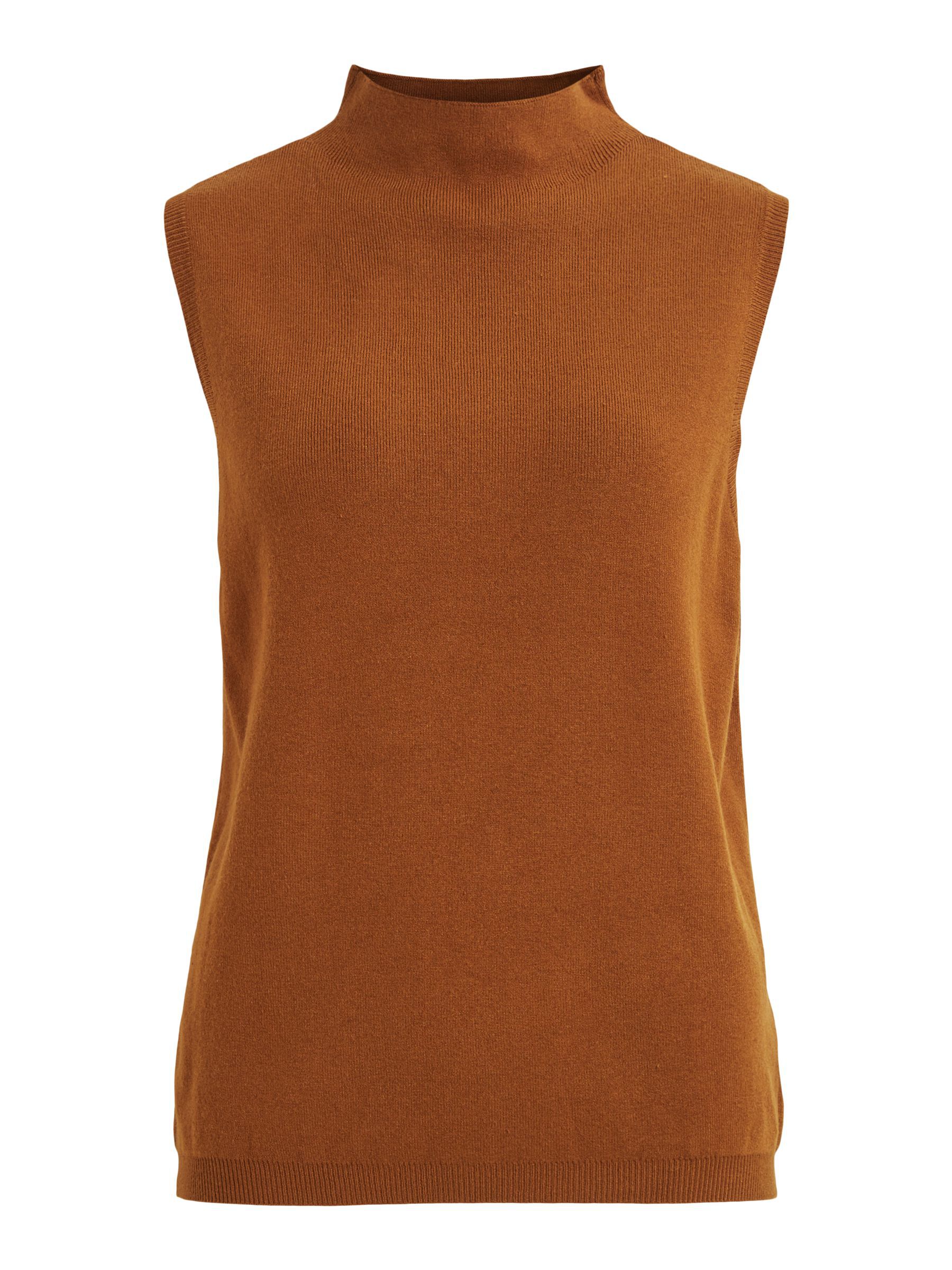 high neck knitted vest