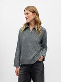 Product image thumbnail - COL MONTANT PULL EN MAILLE, Medium Grey Melange | 2