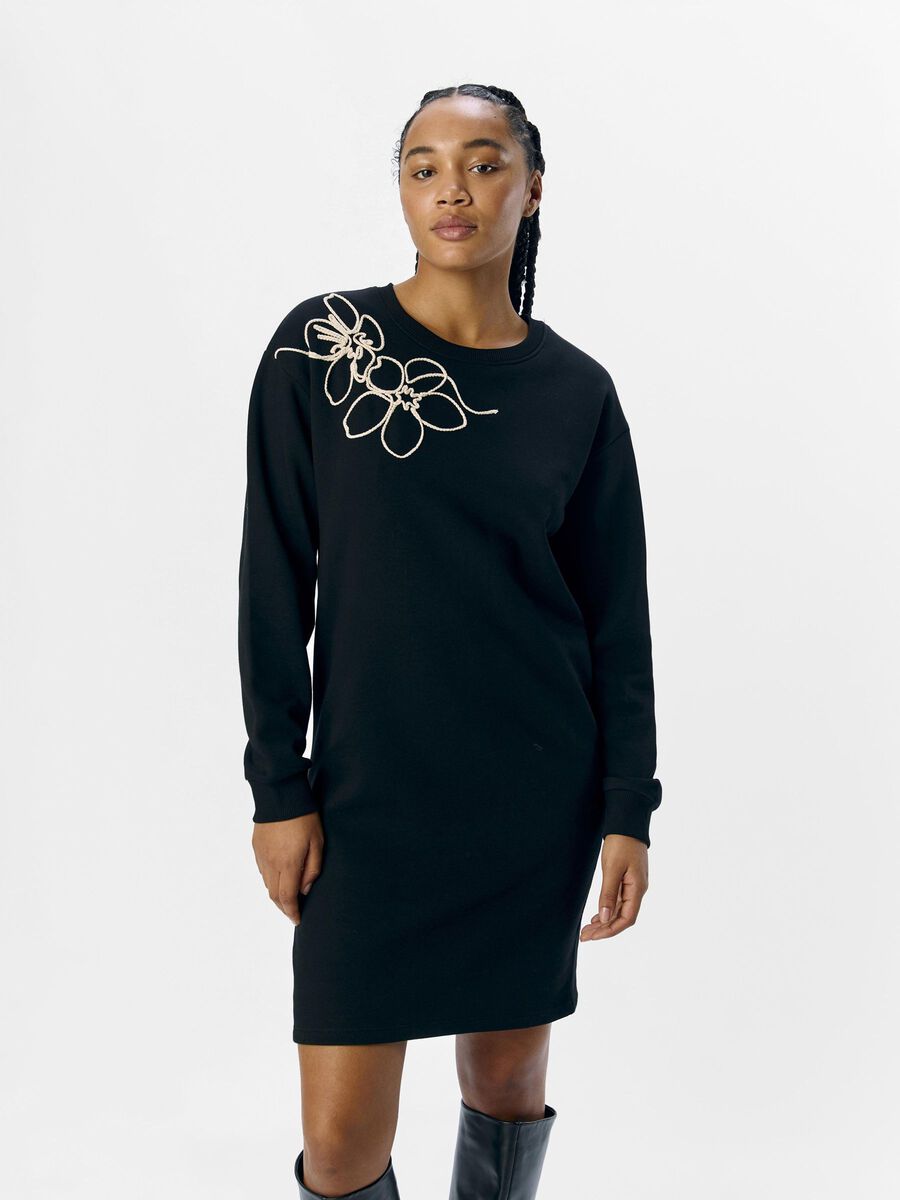 OBJECT EMBROIDERED MINI DRESS, Black, highres - 23046006_Black_1170099_003.jpg