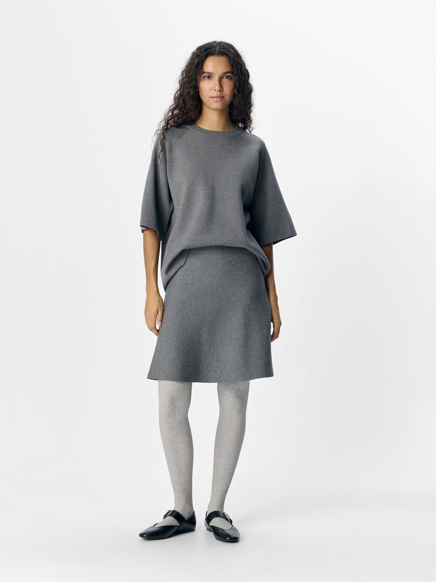OBJECT KNITTED MINI SKIRT, Medium Grey Melange, highres - 23045393_MediumGreyMelange_005.jpg