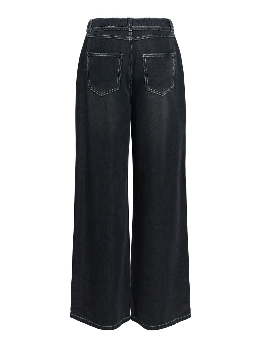 Carousel image - TIE-WAIST WIDE LEG JEANS, Black | 2