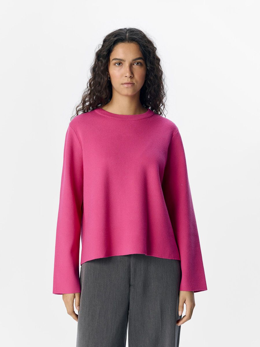 OBJECT MANCHES LONGUES PULL EN MAILLE, Raspberry Sorbet, highres - 23043511_RaspberrySorbet_1109826_003.jpg
