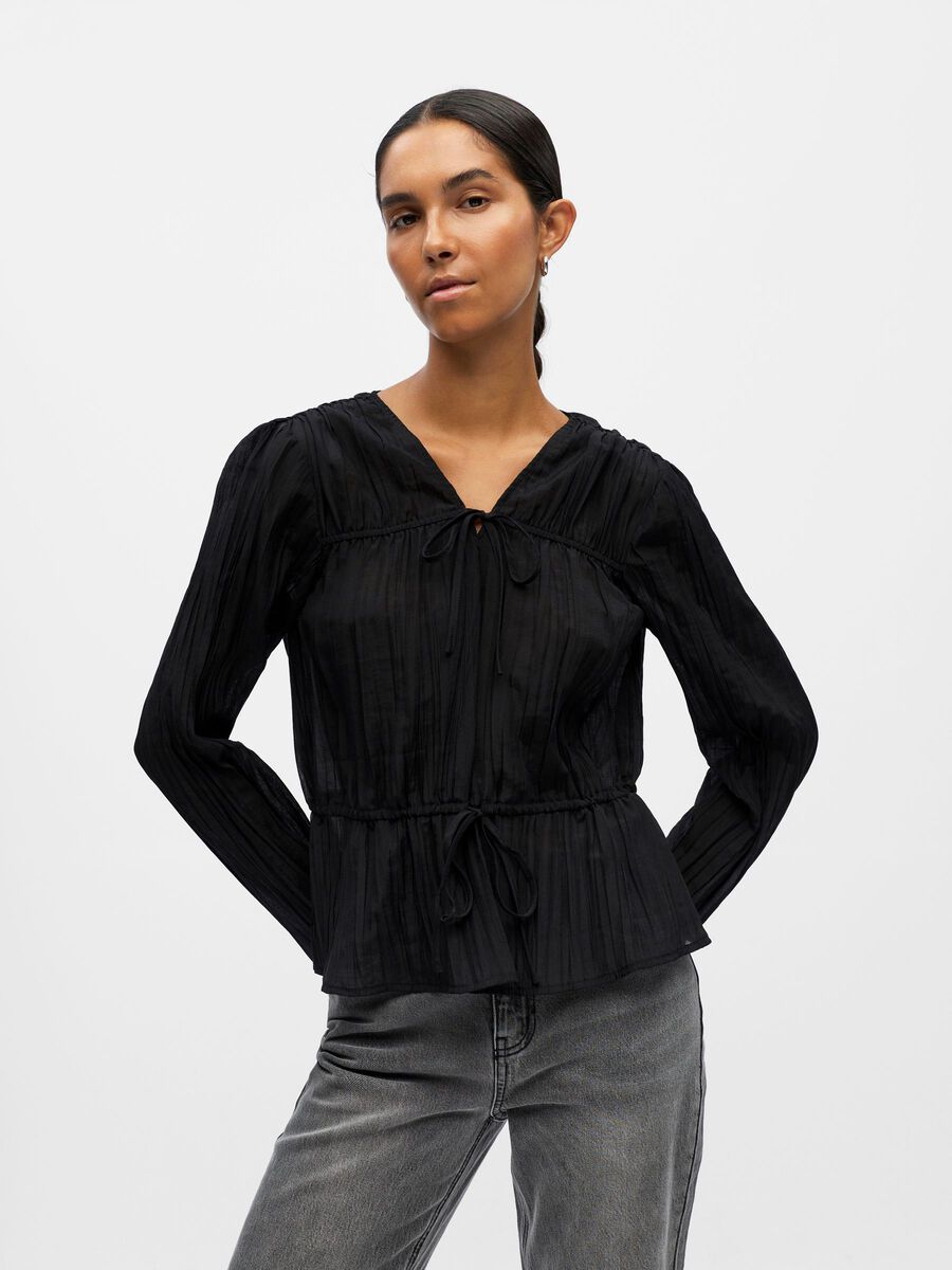 Product carousel image - PEPLUM BLUSE, Black | 1