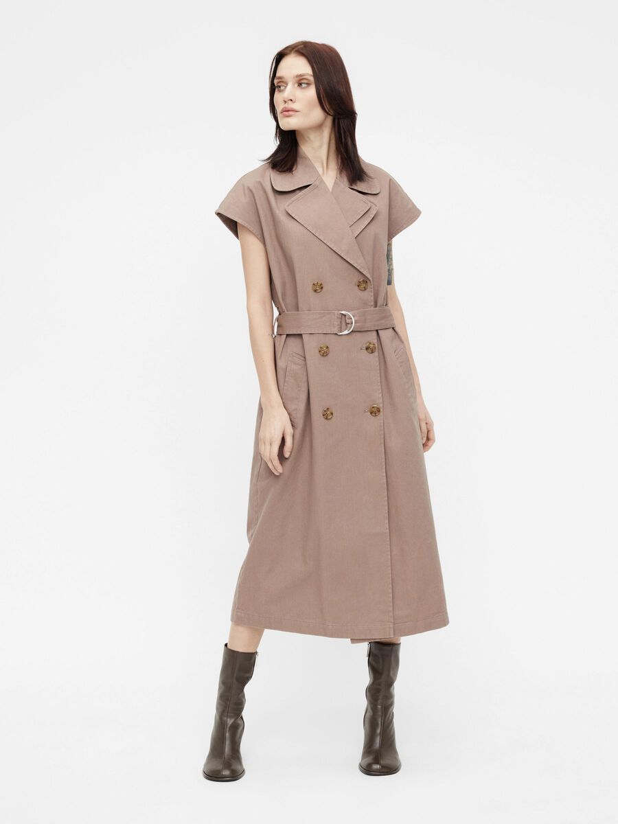Carousel image - CAPPED SLEEVE TRENCHCOAT, Fossil | 4