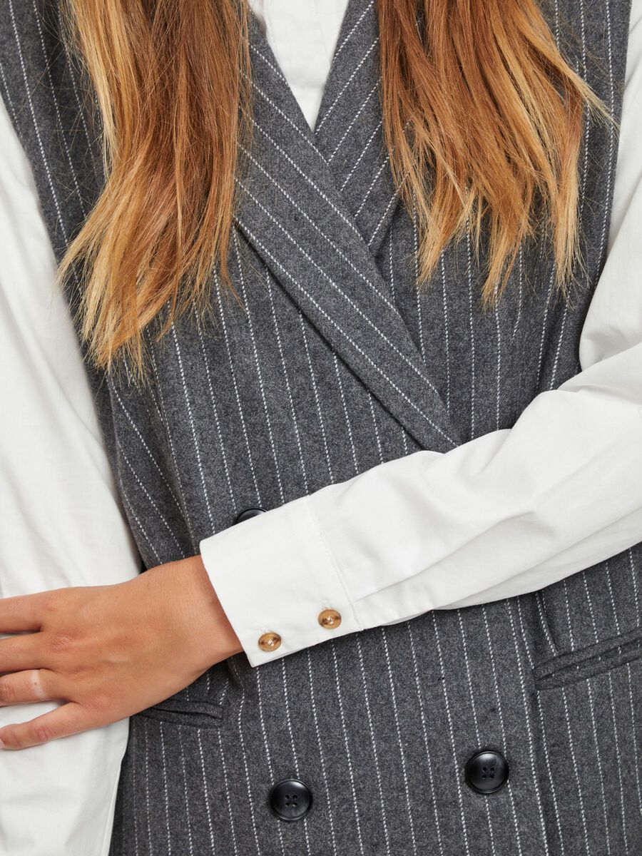 Carousel image - BLAZER SLEEVELESS DRESS, Medium Grey Melange | 7