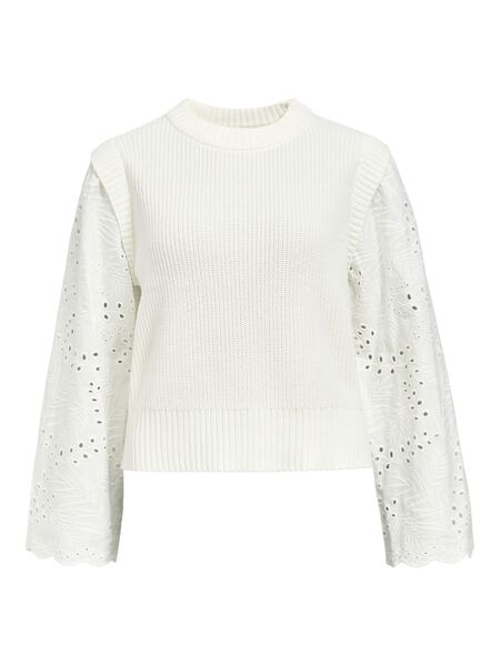 OBJECT BRODERIE ANGLAISE PULLOVER, Cloud Dancer, highres - 23046049_CloudDancer_001.jpg
