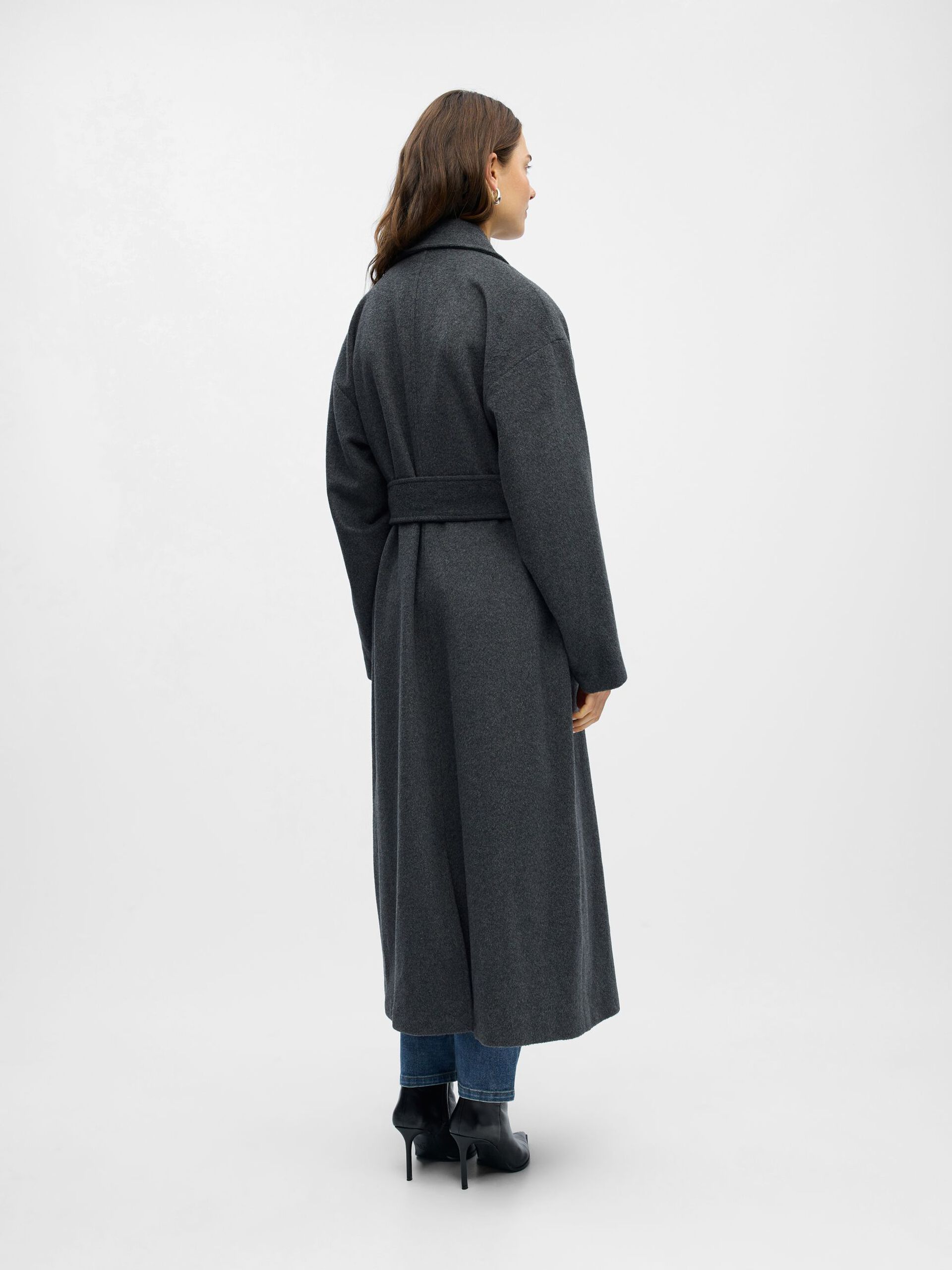 Carousel image - LONGLINE COAT, Medium Grey Melange | 3