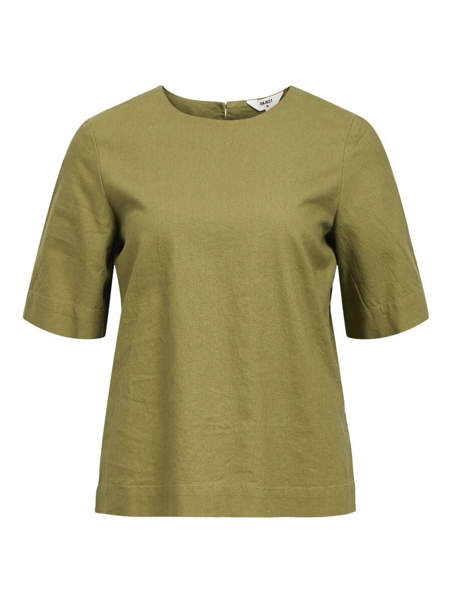 OBJECT LINEN BLEND T-SHIRT, Capulet Olive, highres - 23045714_CapuletOlive_001.jpg