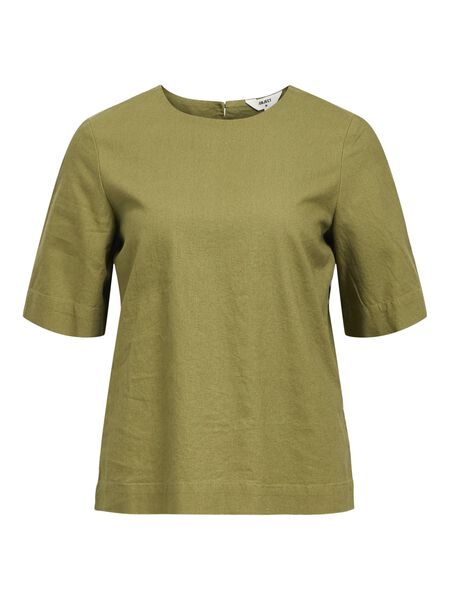 OBJECT LINEN BLEND T-SHIRT, Capulet Olive, highres - 23045714_CapuletOlive_001.jpg