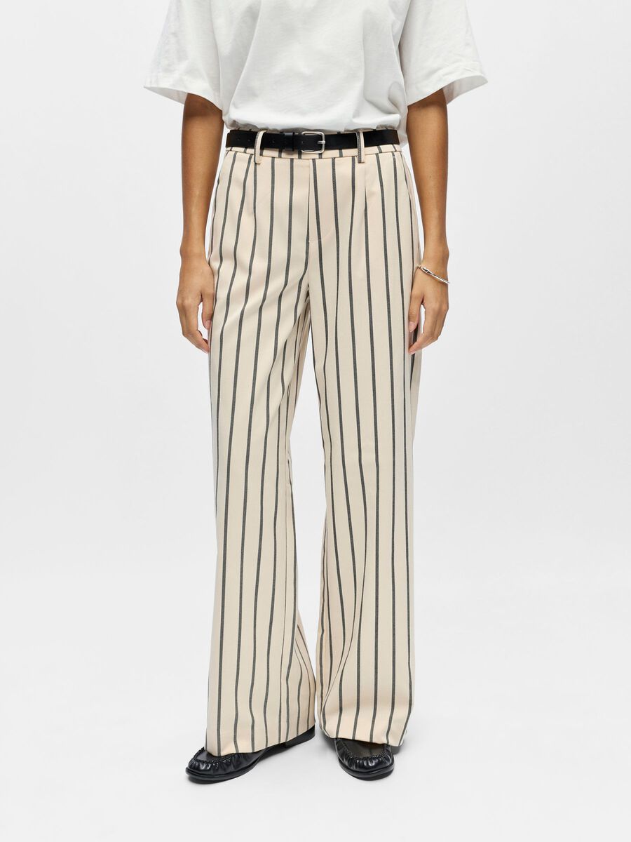 Product carousel image - OBJLISA WIDE-LEG TROUSERS, Sandshell | 1