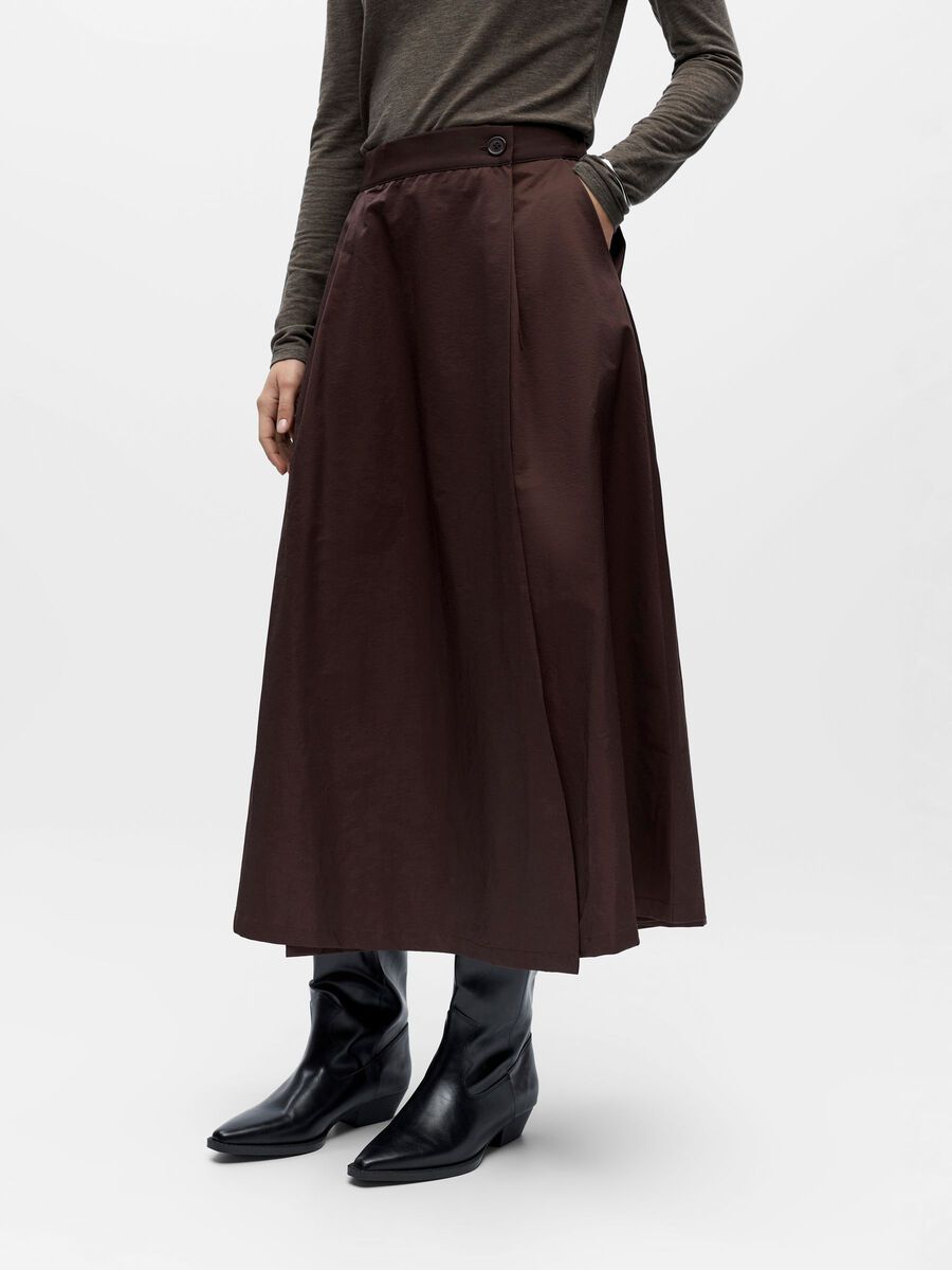 Product carousel image - HIGH WAISTED MIDI SKIRT, Seal Brown | 1