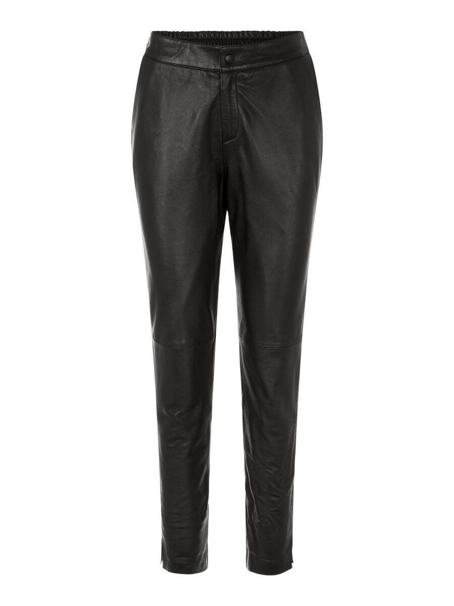 OBJECT STRAIGHT FIT LÆDERBUKSER, Black, highres - 23032476_Black_001.jpg