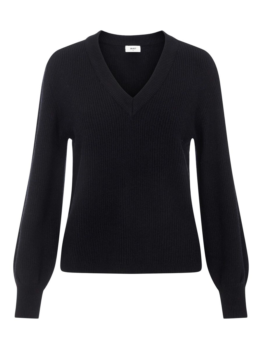 Object Collectors Item OBJMALENA KNITTED PULLOVER, Black, highres - 23035493_Black_001.jpg