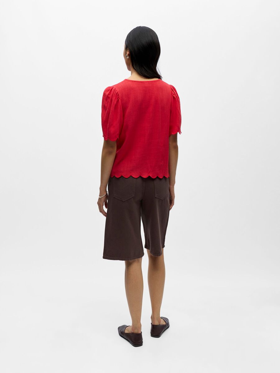 Product carousel image - V-NECK BLOUSE, Poinsettia | 2