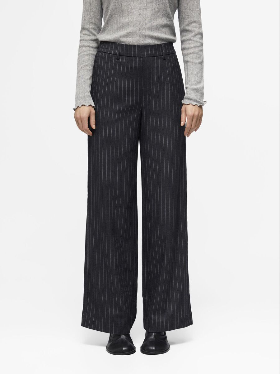 OBJECT HIGH WAISTED WIDE-LEG TROUSERS, Dark Grey Melange, highres - 23044366_DarkGreyMelange_1109579_003.jpg
