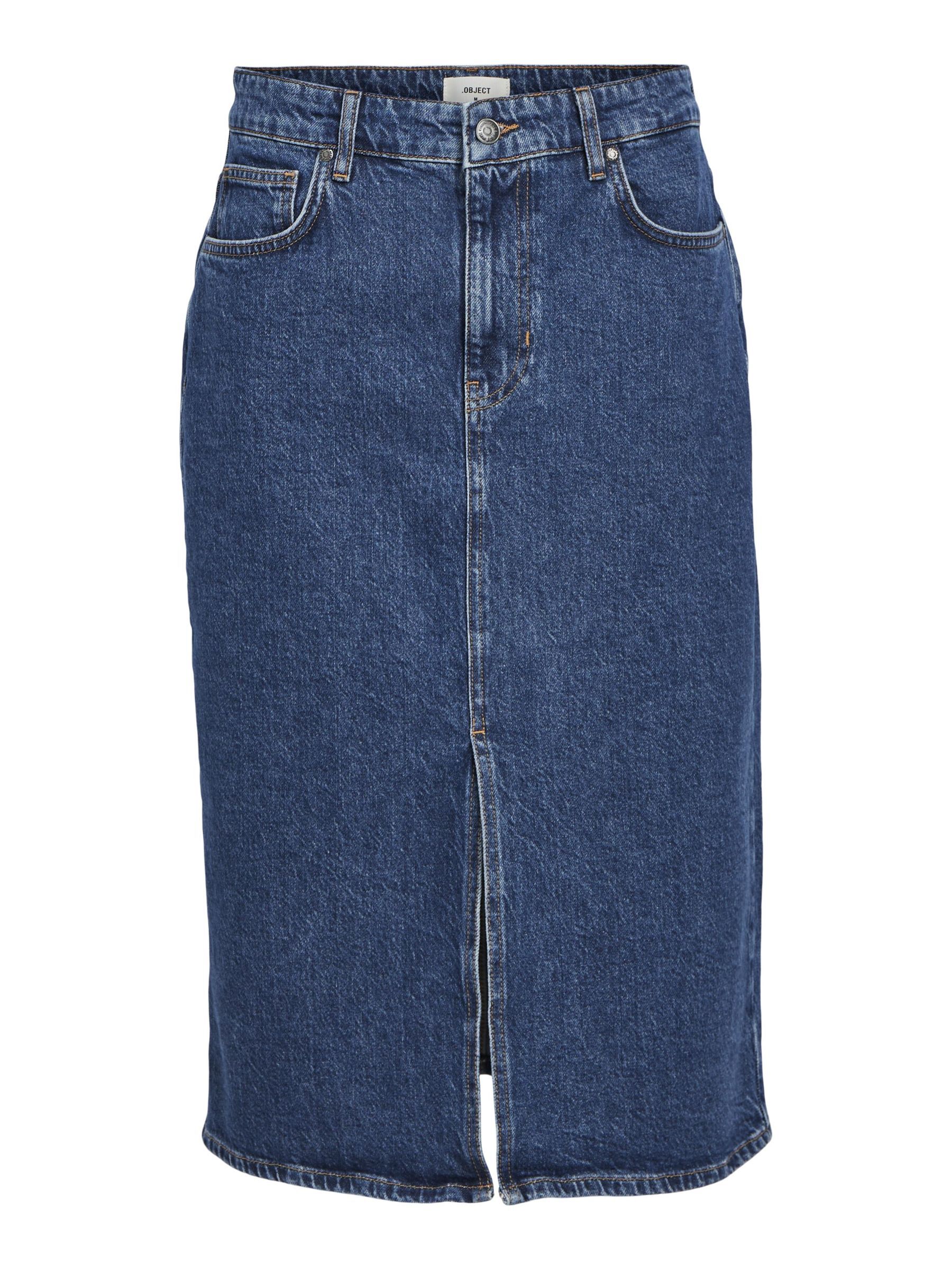 Mid length denim skirts designs online
