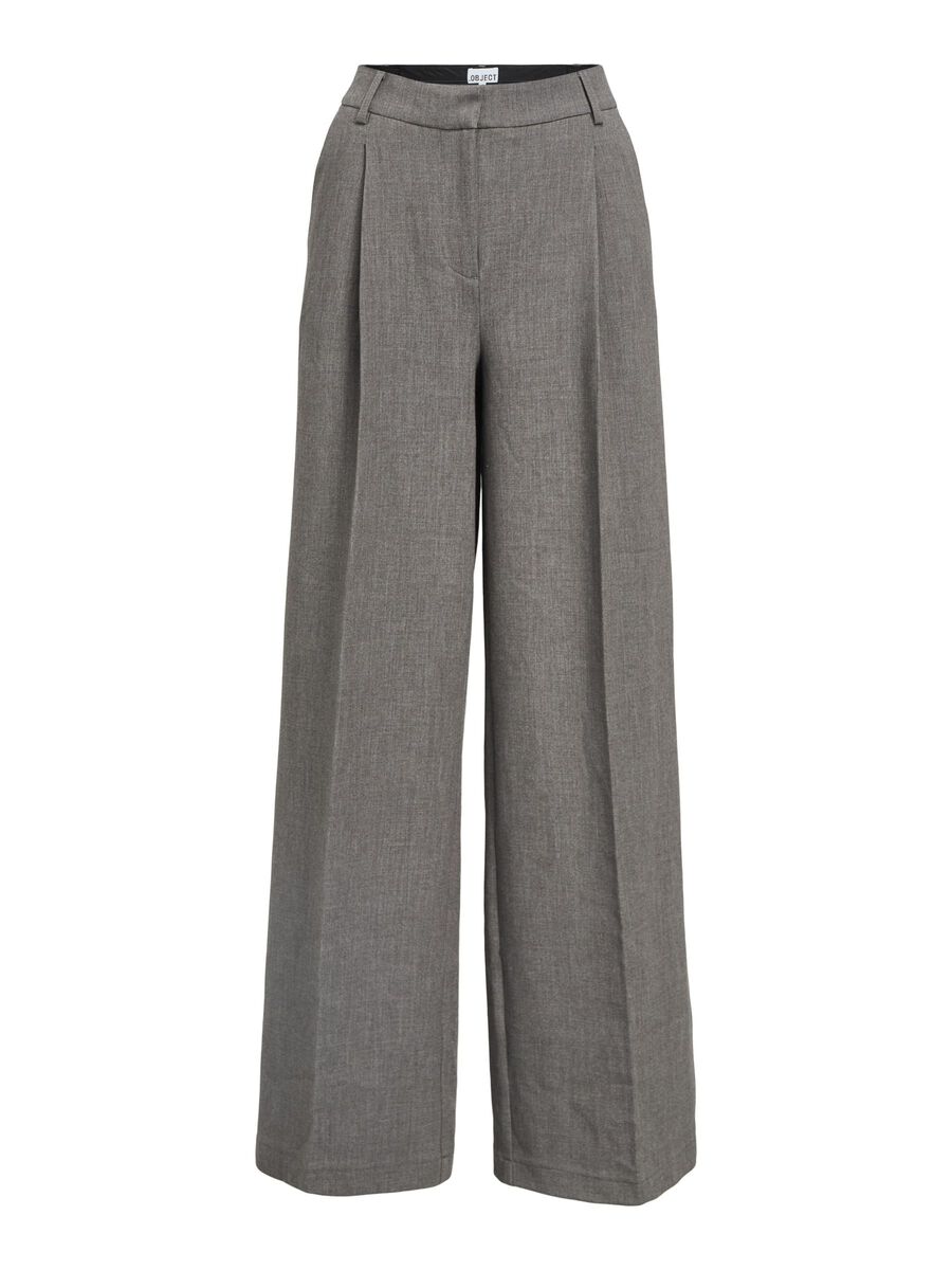 Product carousel image - WIDE LEG TROUSERS, Dark Grey Melange | 1