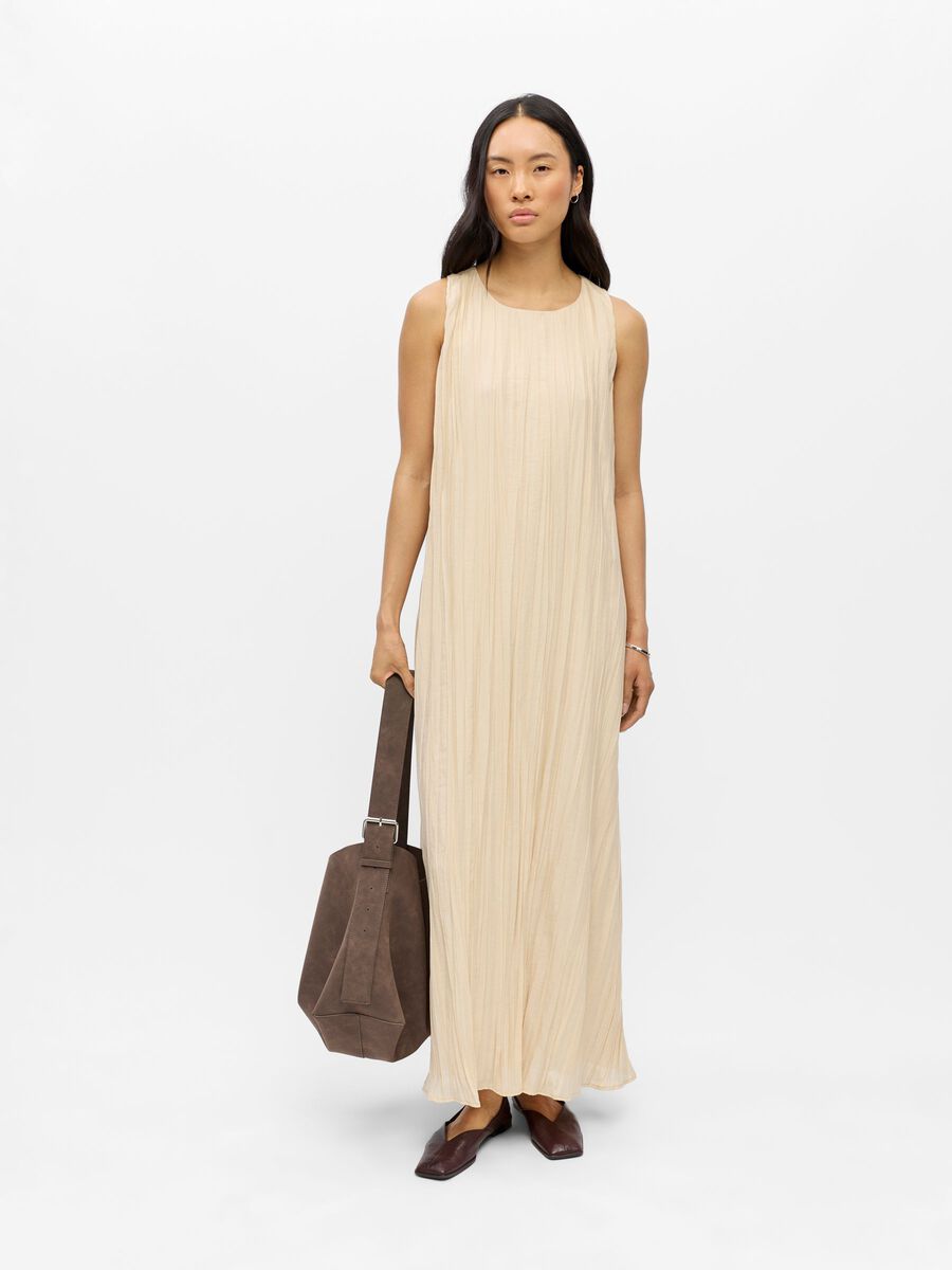 Carousel image - PLEATED MAXI DRESS, Macadamia | 3