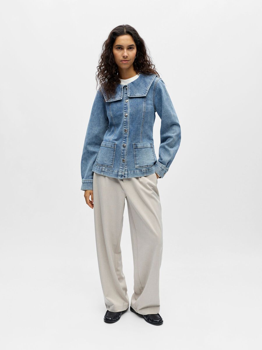 Carousel image - &Agrave; COL CHEMISE EN JEAN, Medium Blue Denim | 4