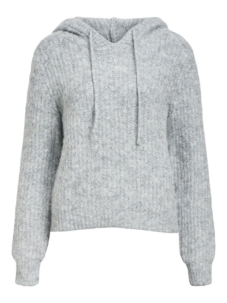 OBJECT KNITTED HOODIE, Light Grey Melange, highres - 23045920_LightGreyMelange_001.jpg