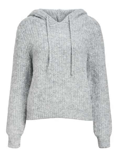 OBJECT KNITTED HOODIE, Light Grey Melange, highres - 23045920_LightGreyMelange_001.jpg