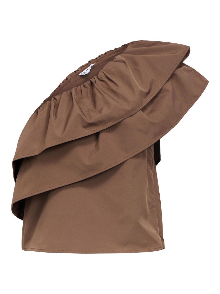 OBJECT ONE-SHOULDER TOP, Seal Brown, highres - 23045667_SealBrown_001.jpg