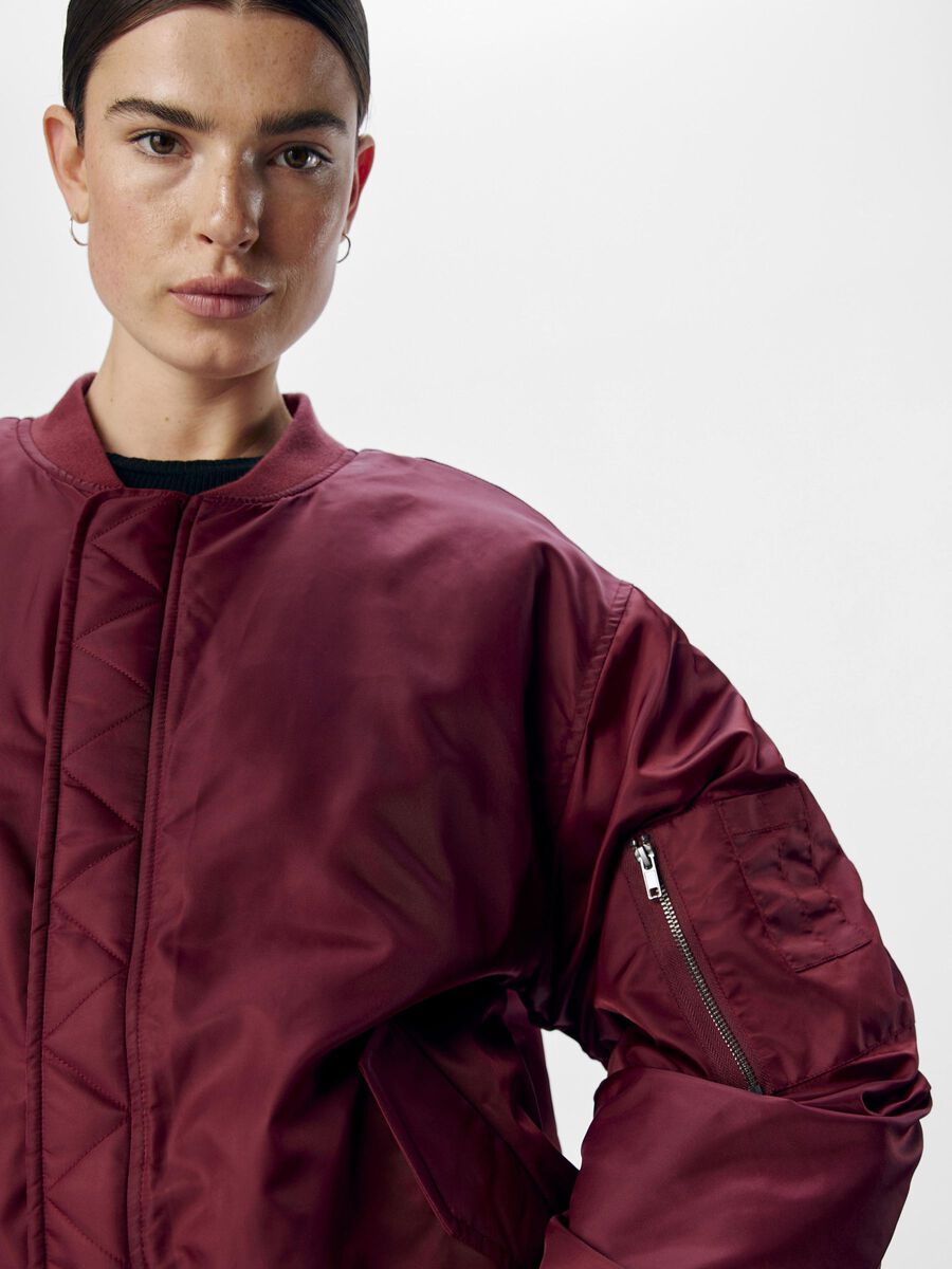 Carousel image - OVERSIZED BOMBER JACKET, Cabernet | 5