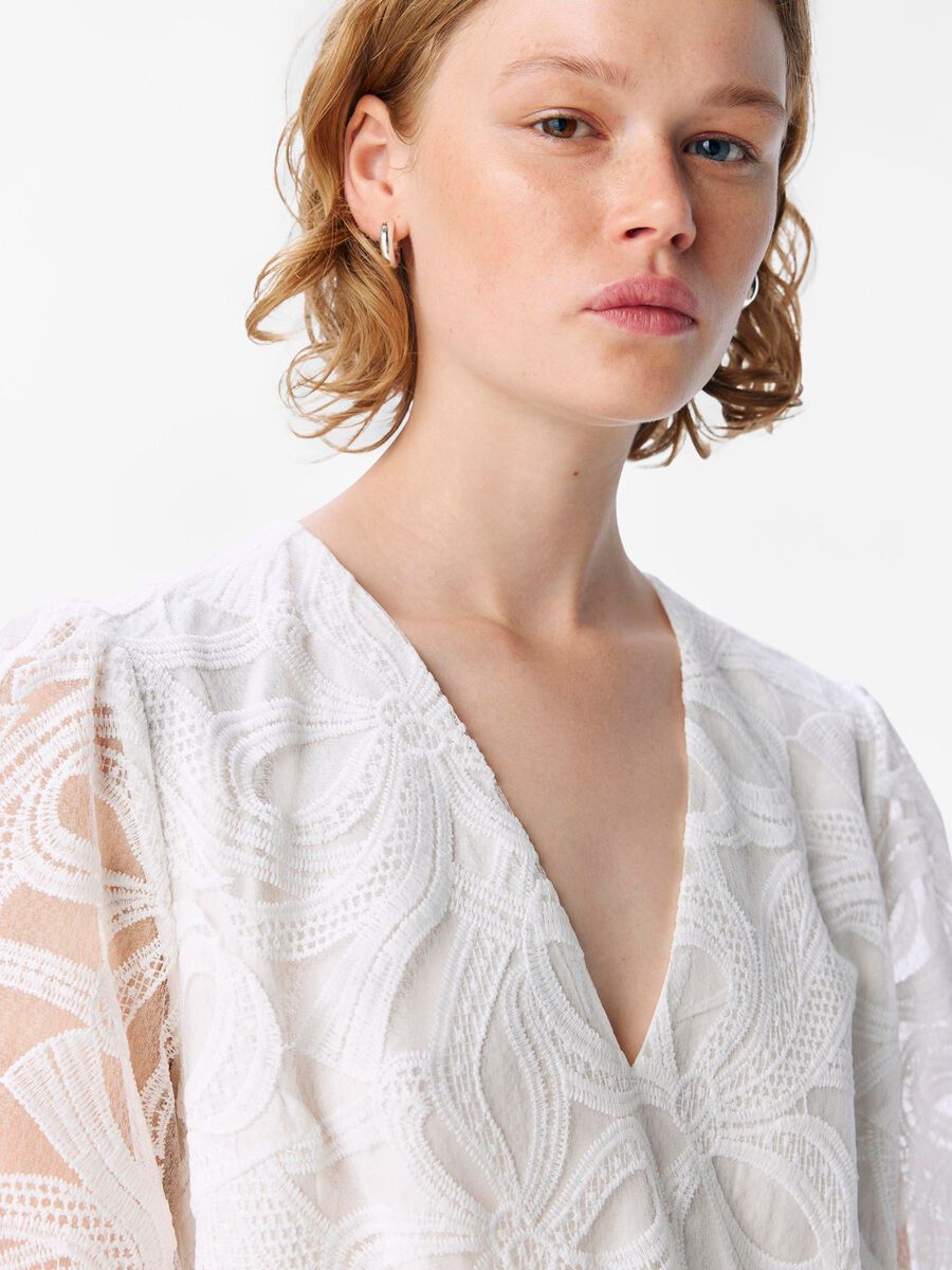Carousel image - V-NECK MINI DRESS, Cloud Dancer | 5