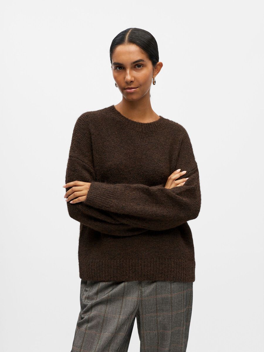 Product carousel image - GERIPPTES PULLOVER, Seal Brown | 1