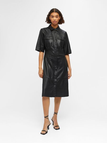 Object Collectors Item LAMB LEATHER SHIRT DRESS, Black, highres - 23041568_Black_003.jpg