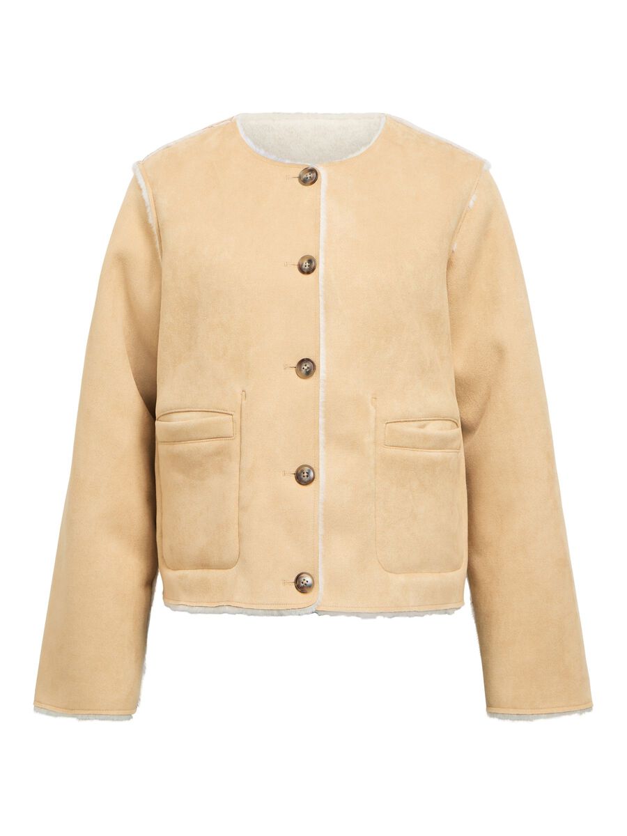 Product carousel image - FAUX SUÈDE JAS, Humus | 2